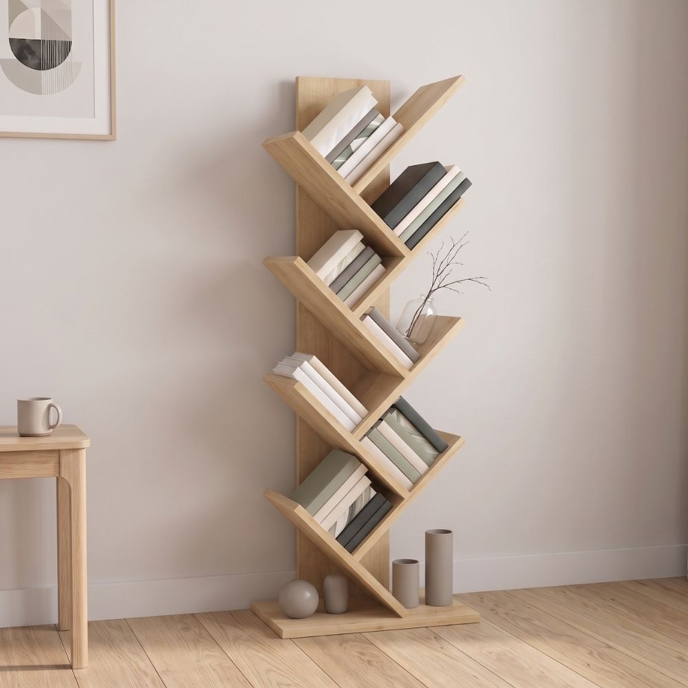 Βιβλιοθήκη Maxy  χρώμα φυσικό οξιάς 45x26,4x120εκ. - Pakobazaar
