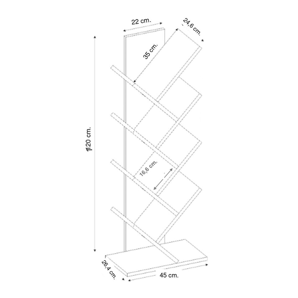 Βιβλιοθήκη Maxy  χρώμα φυσικό οξιάς 45x26,4x120εκ. - Pakobazaar