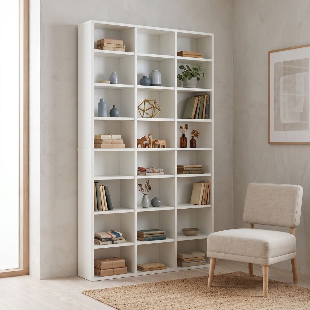 Βιβλιοθήκη Diamond  χρώμα λευκό 100x16,6x178εκ. - Pakobazaar