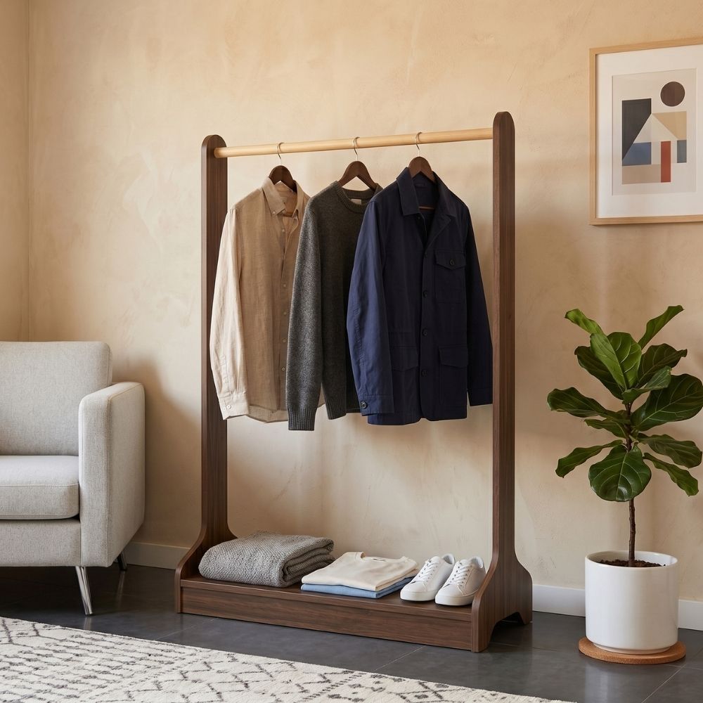 Έπιπλο εισόδου Glimer  χρώμα καρυδί 88,2x34,6x128εκ. - Pakobazaar