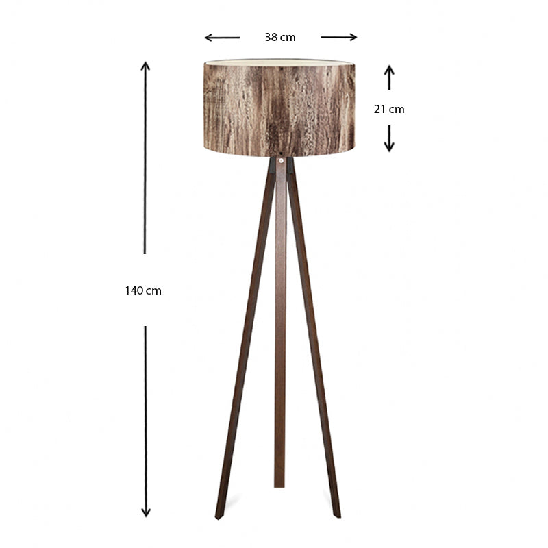 Φωτιστικό δαπέδου Rosling  Mdf/ύφασμα Pvc χρώμα καρυδί/καφέ 38x21x140εκ.
