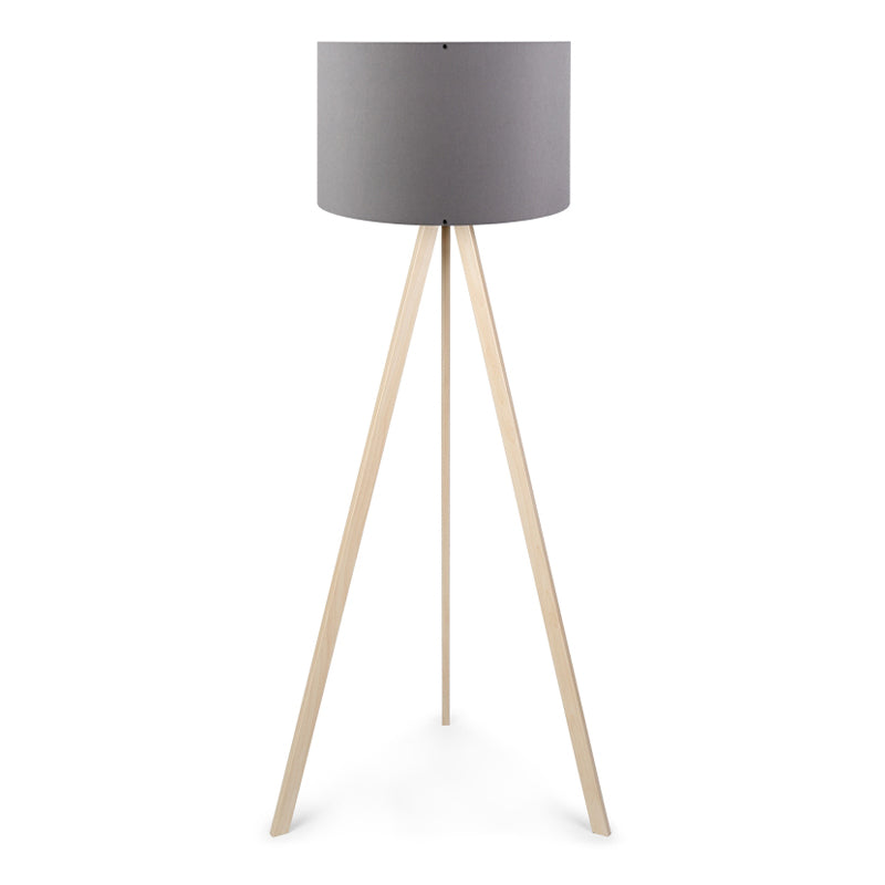Φωτιστικό δαπέδου Rosling  Mdf/ύφασμα Pvc χρώμα φυσικό/ανθρακί 38x21x140εκ. - Pakobazaar