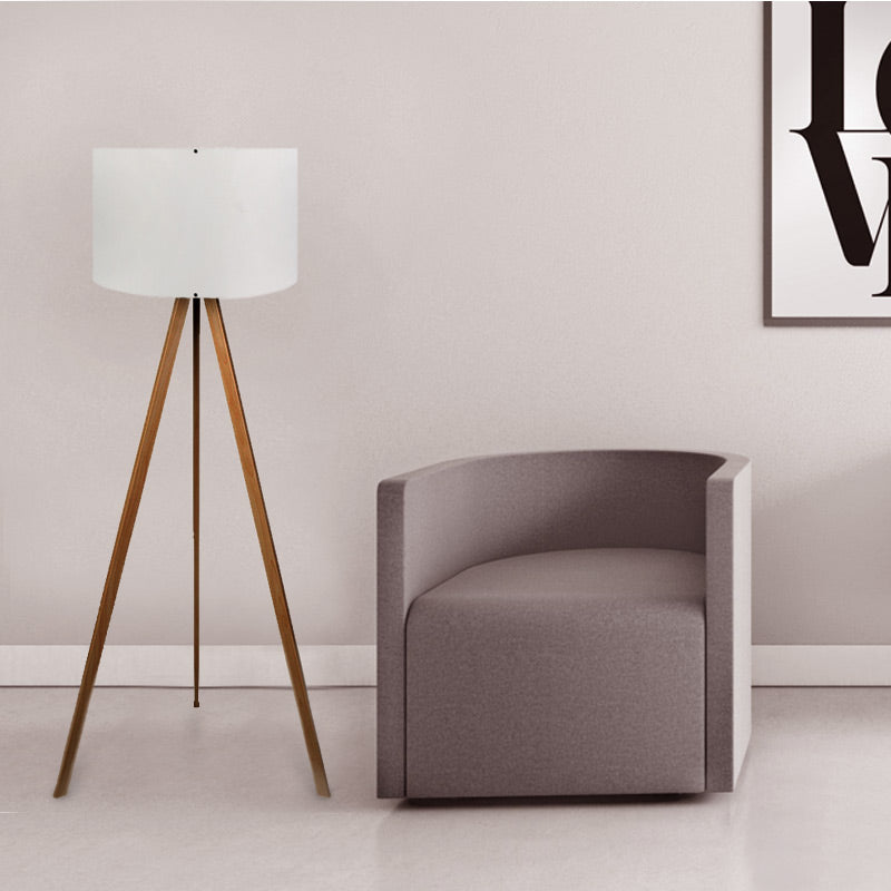 Φωτιστικό δαπέδου Rosling  Mdf/ύφασμα Pvc χρώμα καρυδί/μπεζ 38x21x140εκ. - Pakobazaar