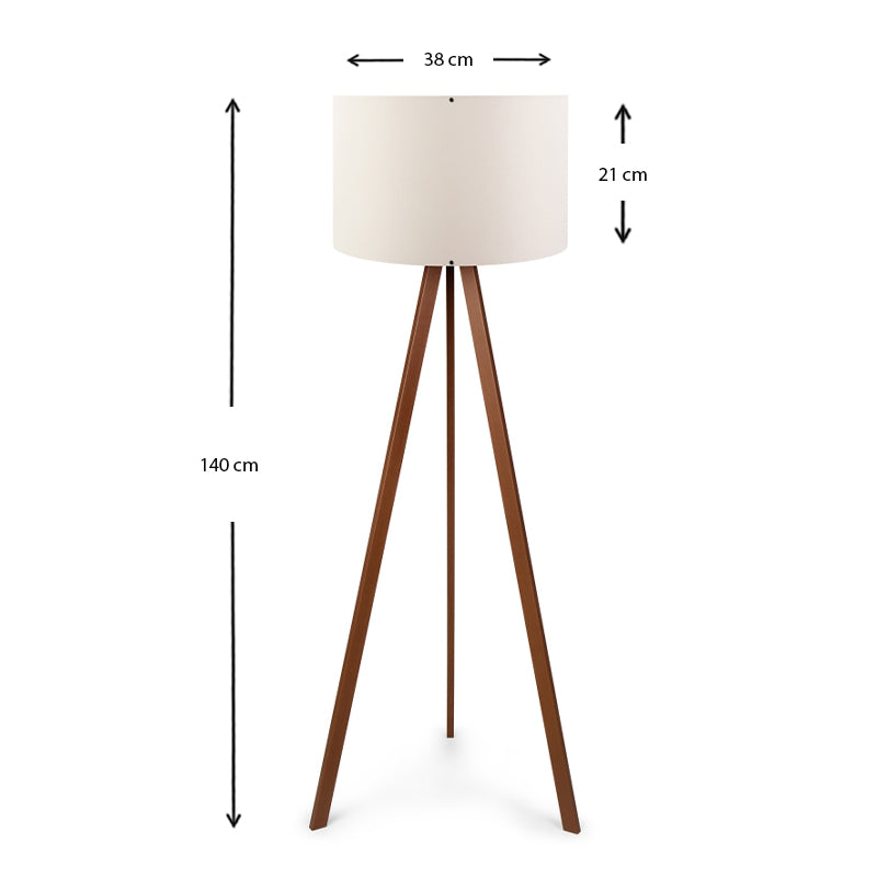 Φωτιστικό δαπέδου Rosling  Mdf/ύφασμα Pvc χρώμα καρυδί/μπεζ 38x21x140εκ. - Pakobazaar
