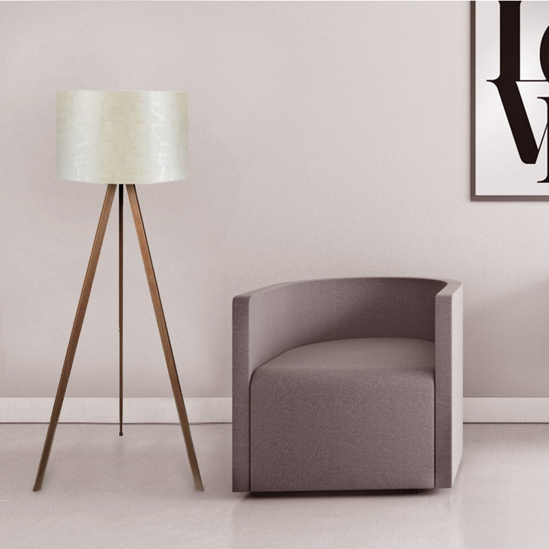 Φωτιστικό δαπέδου Rosling  Mdf/ύφασμα Pvc χρώμα καρυδί/μπεζ 38x21x140εκ. - Pakobazaar