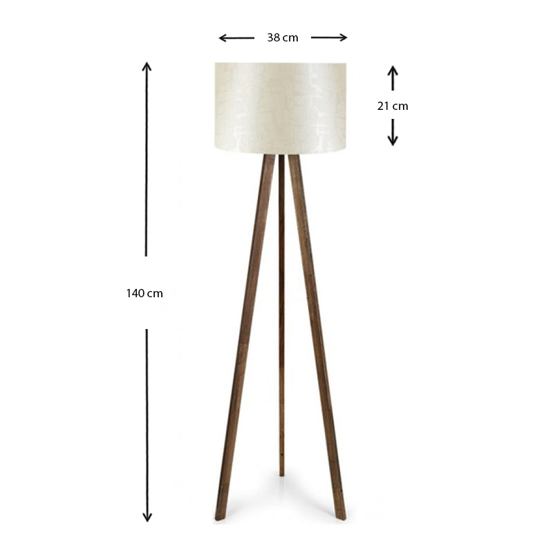 Φωτιστικό δαπέδου Rosling  Mdf/ύφασμα Pvc χρώμα καρυδί/μπεζ 38x21x140εκ. - Pakobazaar