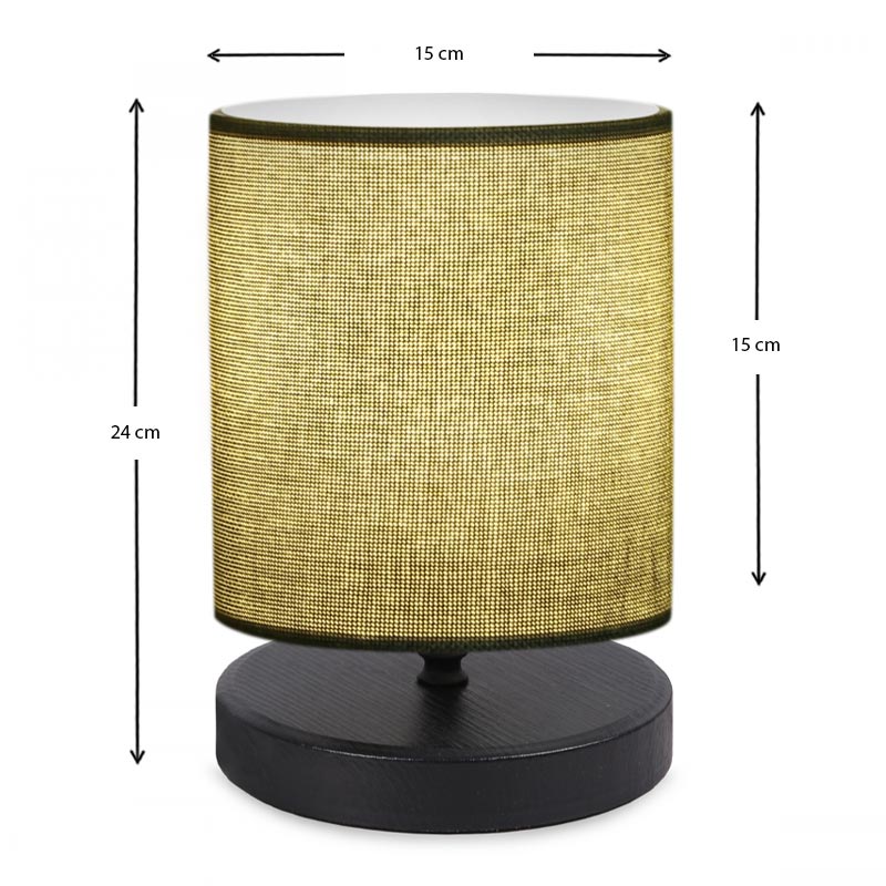 Φωτιστικό επιτραπέζιο Hassard  ύφασμα/Mdf χρώμα πράσινο/μαύρο 15x16x22εκ.