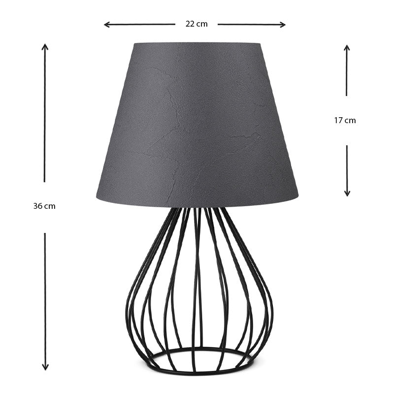 Φωτιστικό επιτραπέζιο Akerlind  ύφασμα Pvc/μέταλλο χρώμα ανθρακί/μαύρο 22x17x36εκ. - Pakobazaar