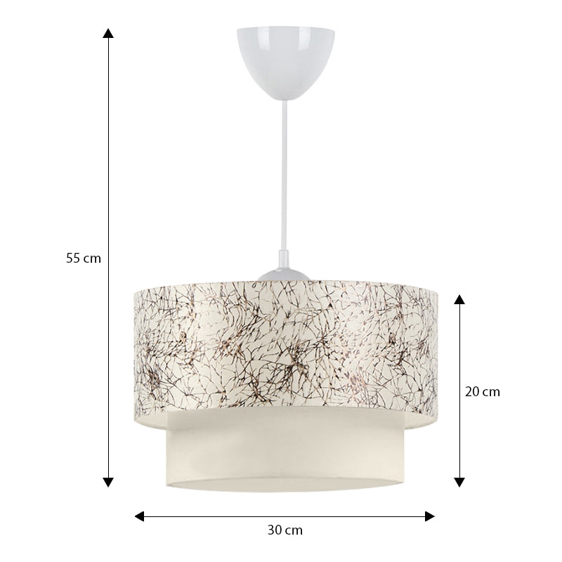 Φωτιστικό οροφής Whitehouse  υφασμάτινο μονόφωτο χρώμα λευκό - μαύρο 30x20x55εκ.