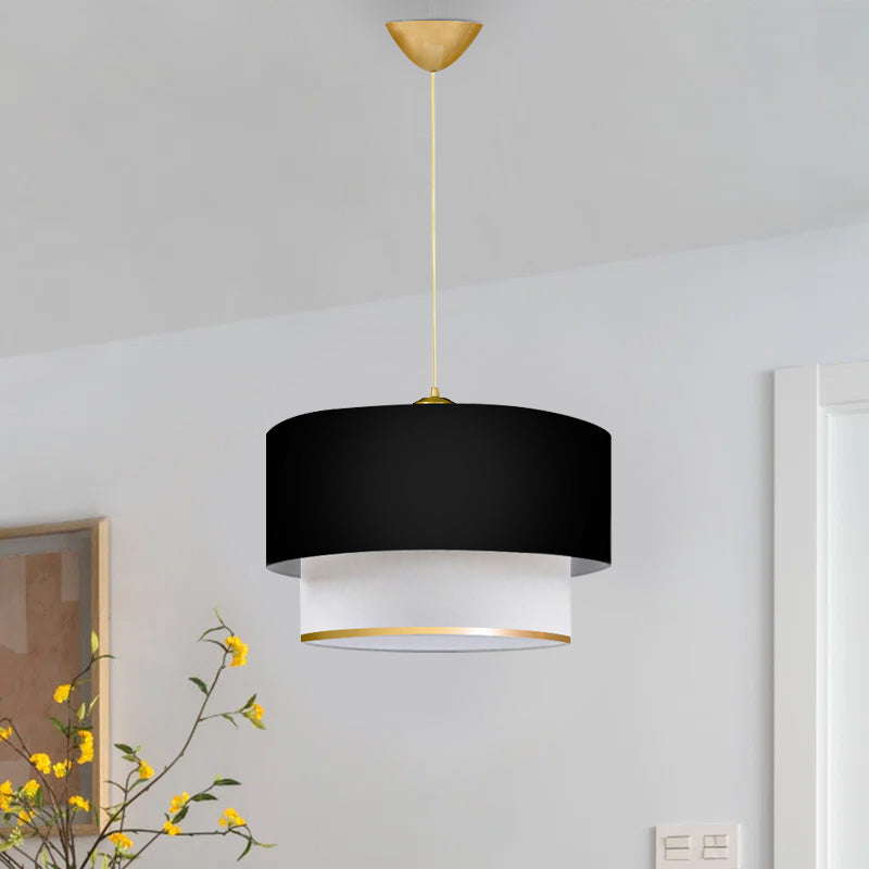 Φωτιστικό οροφής Barnhart  υφασμάτινο μονόφωτο χρώμα μαύρο/χρυσό 30x20x70εκ.
