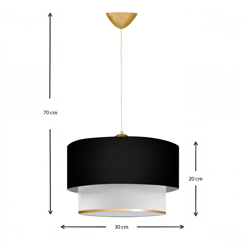Φωτιστικό οροφής Barnhart  υφασμάτινο μονόφωτο χρώμα μαύρο/χρυσό 30x20x70εκ.
