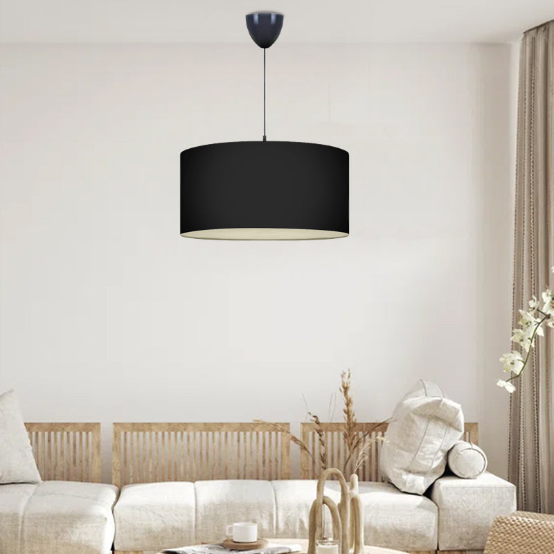 Φωτιστικό οροφής Monahan  υφασμάτινο μονόφωτο χρώμα μαύρο 38x21x70εκ. - Pakobazaar