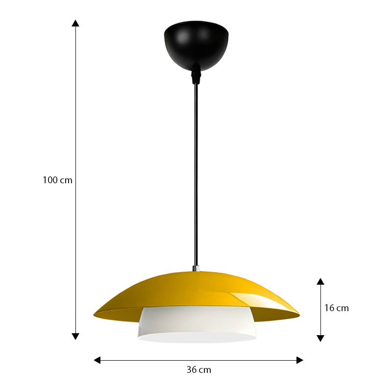 Φωτιστικό οροφής Eliora  E27 μεταλλικό μονόφωτο χρώμα κίτρινο Ø36x100εκ.