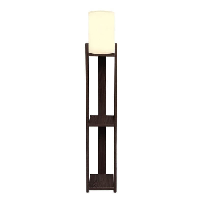 Φωτιστικό δαπέδου Verma I  E27 Mdf/ύφασμα Pvc χρώμα wenge - κρεμ 18,5x18,5x142εκ.