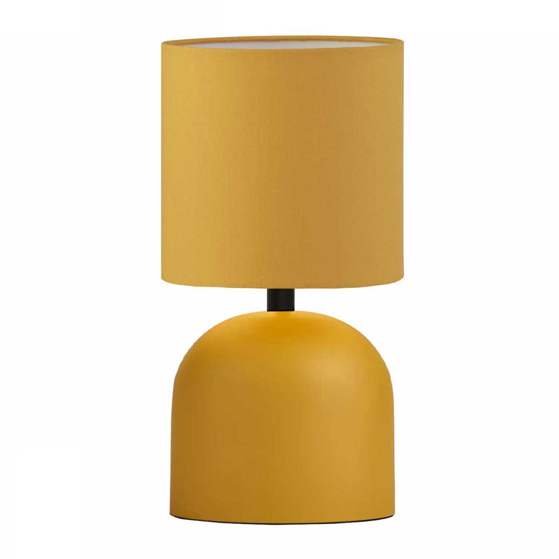 Φωτιστικό επιτραπέζιο Nehora  E27 μεταλλικό - ύφασμα Pvc χρώμα κίτρινο Ø15x30εκ.