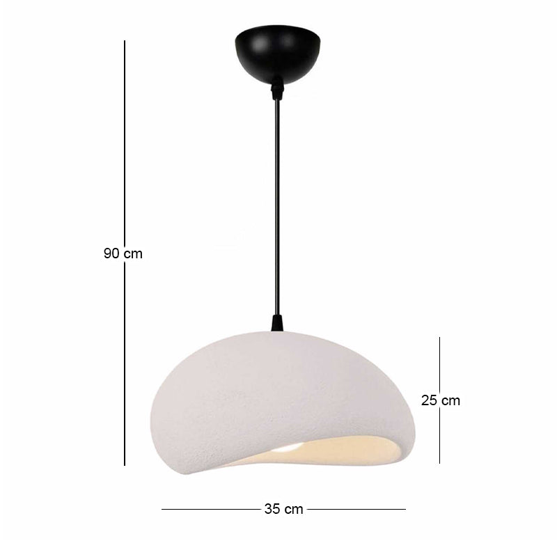 Φωτιστικό οροφής Riven  E27 polyester μονόφωτο χρώμα κρεμ Ø35x80εκ. - Pakobazaar