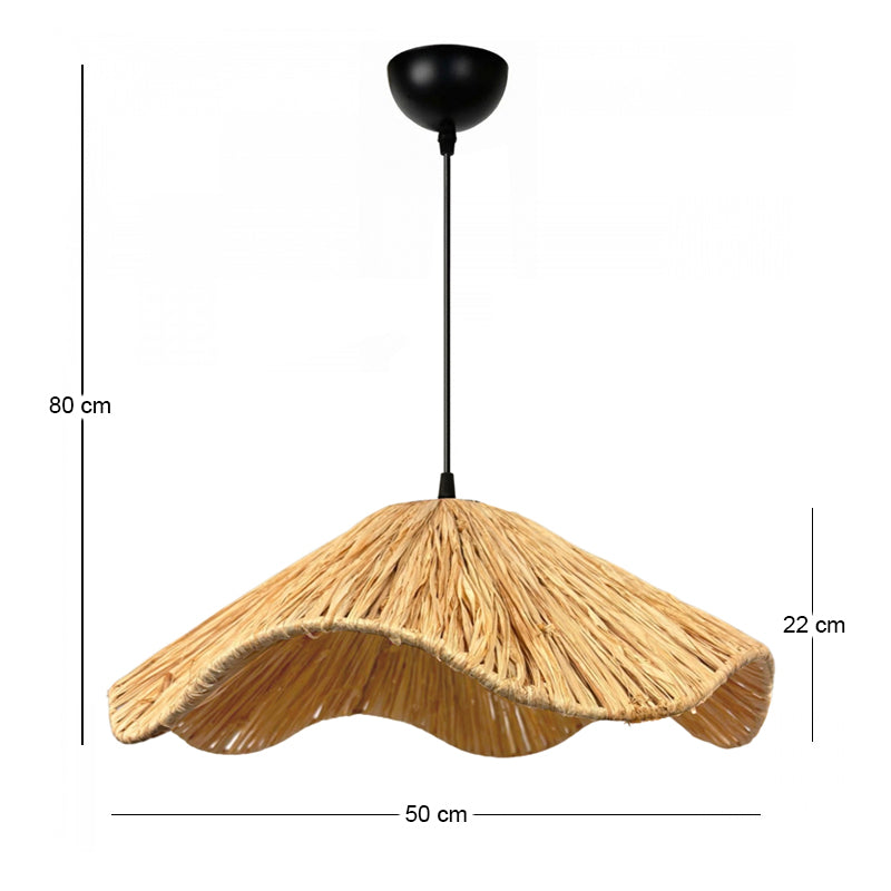 Φωτιστικό οροφής Miro  E27 wicker μονόφωτο χρώμα φυσικό Ø50x100εκ. - Pakobazaar