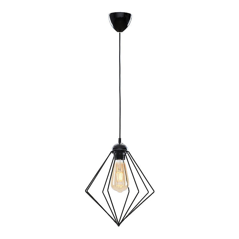 Φωτιστικό οροφής Nura  E27 μεταλλικό μονόφωτο χρώμα μαύρο 24x24x72εκ.