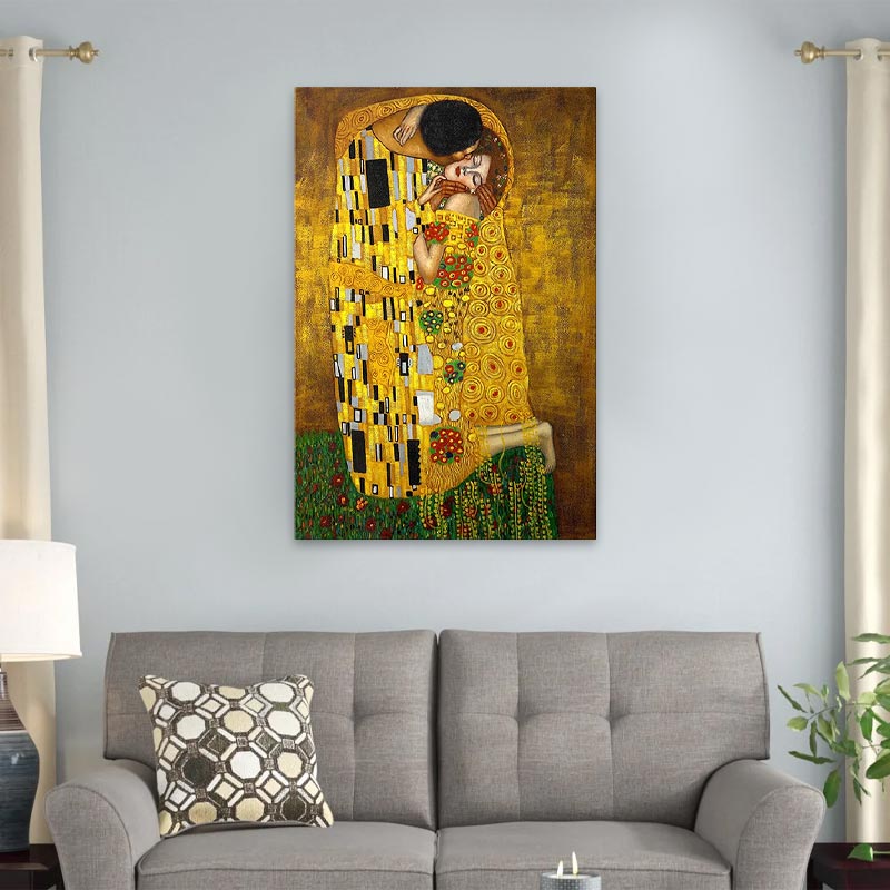 Πίνακας σε καμβά "The Kiss"  ψηφιακής εκτύπωσης 60x90x3εκ.