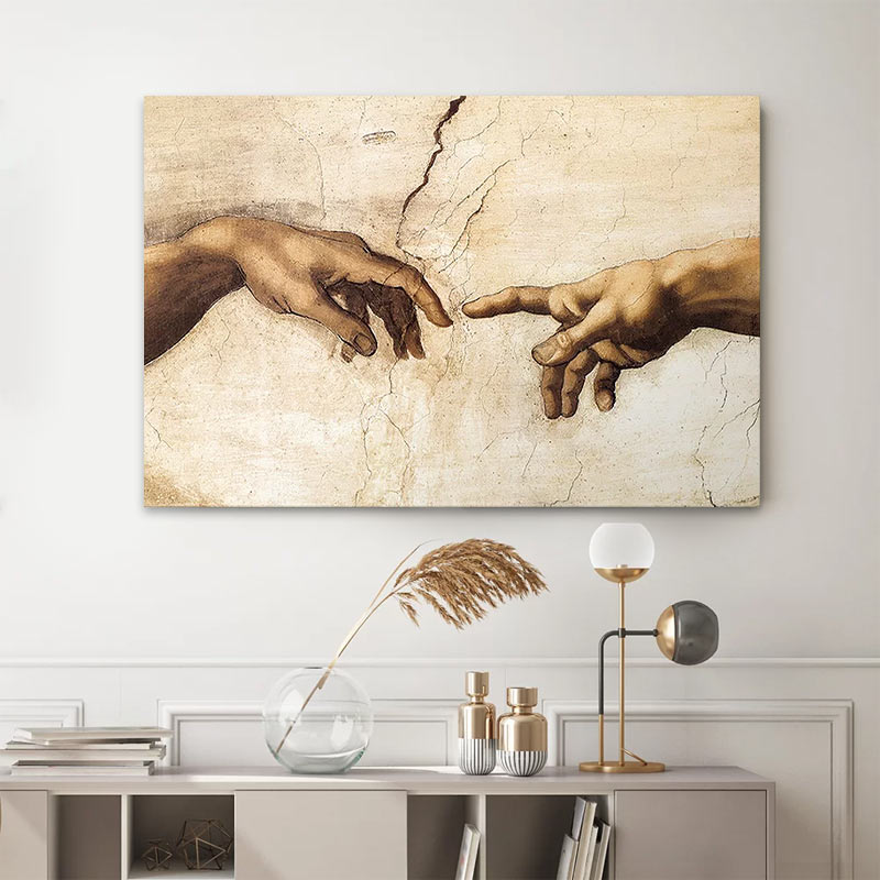 Πίνακας σε καμβά "The Creation of Adam"  ψηφιακής εκτύπωσης 100x70x3εκ.