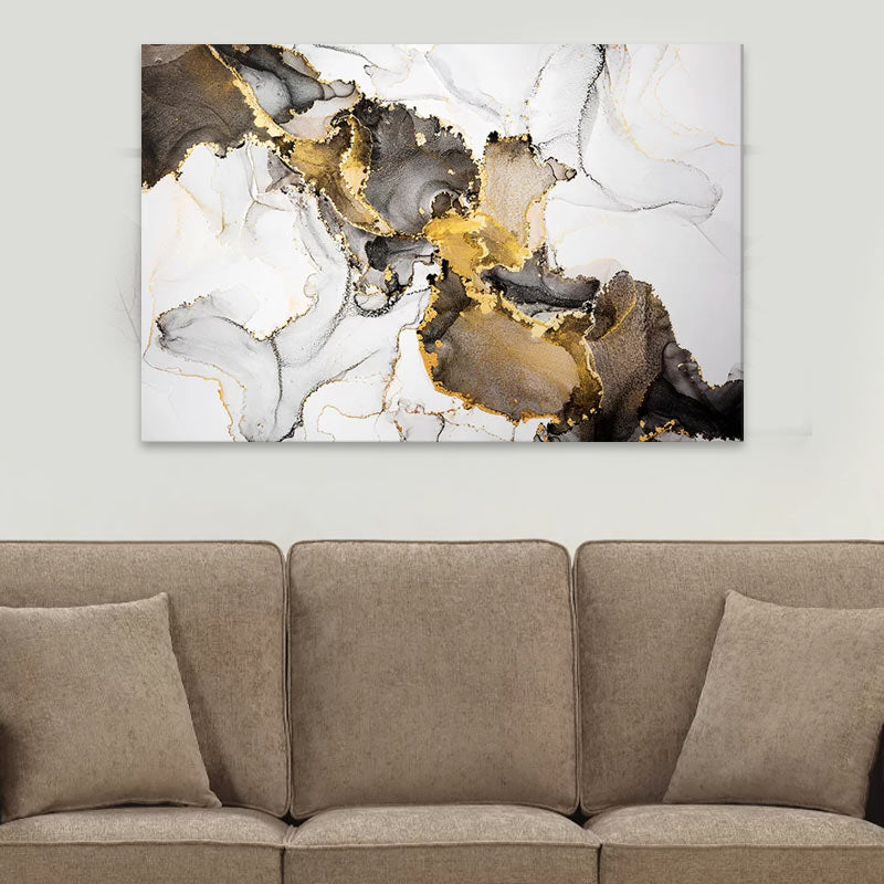 Πίνακας σε καμβά "Abstract Golden Dream"  ψηφιακής εκτύπωσης 140x70x3εκ.
