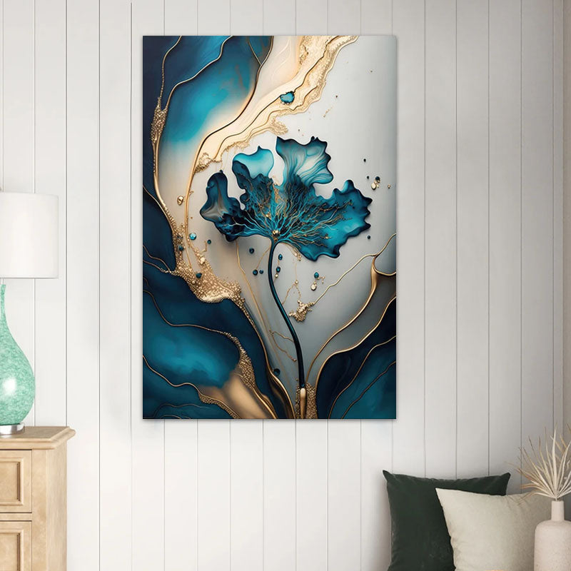 Πίνακας σε καμβά "Emerald Flower"  ψηφιακής εκτύπωσης 70x100x3εκ.