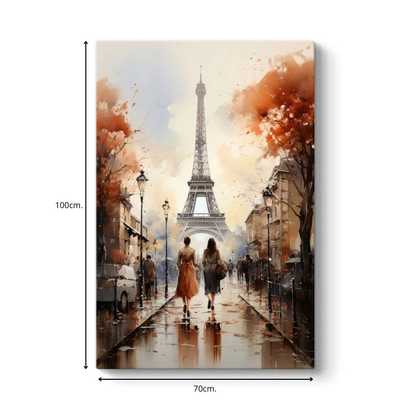 Πίνακας σε καμβά "Autumn in Paris"  ψηφιακής εκτύπωσης 70x100x3εκ.