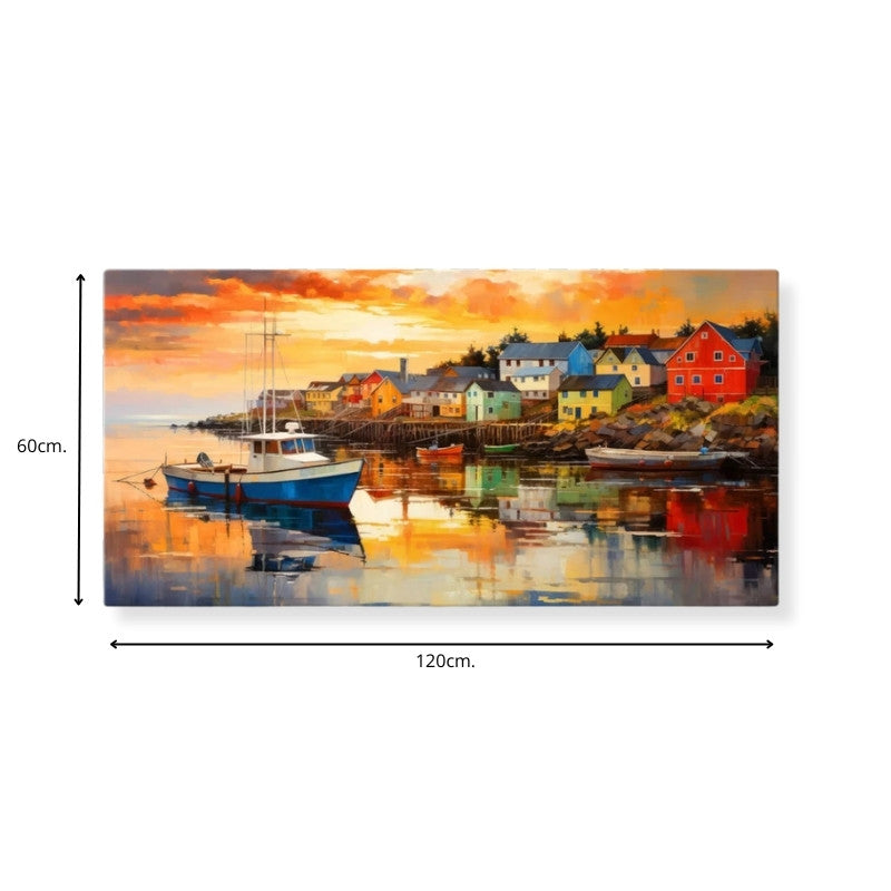 Πίνακας σε καμβά "Fishing Boat"  ψηφιακής εκτύπωσης 120x60x3εκ.