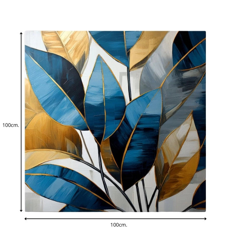 Πίνακας σε καμβά "Botanical Leaves"  ψηφιακής εκτύπωσης 100x100x3εκ.