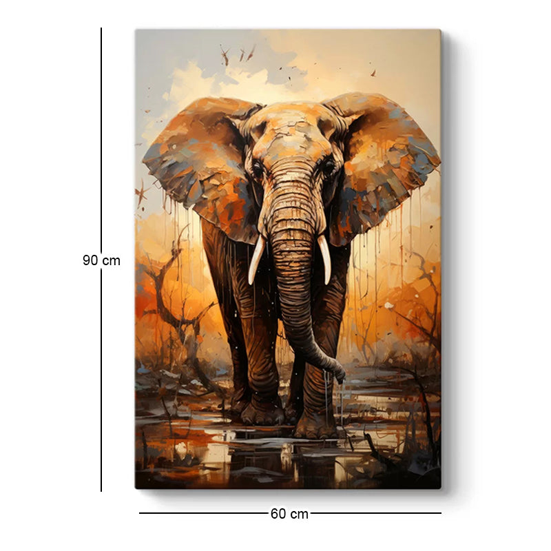 Πίνακας σε καμβά "Elephant Story"  ψηφιακής εκτύπωσης 60x90x3εκ. - Pakobazaar