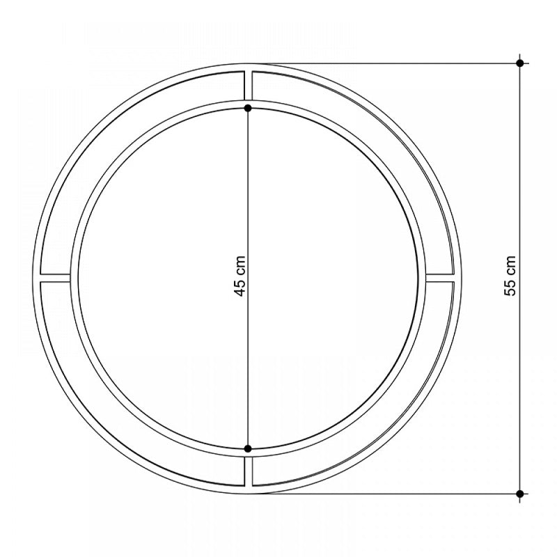Καθρέπτης τοίχου Bubble  αλουμινίου χρώμα μαύρο 57x2x57εκ.