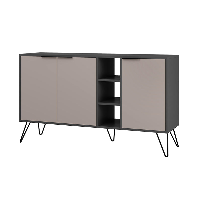 Μπουφές Clara  χρώμα ανθρακί - ανοιχτή μόκα 142x35,6x83εκ. - Pakobazaar