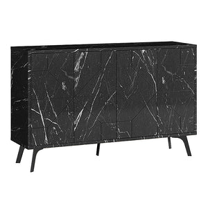 Μπουφές Dune  χρώμα μαύρο εφέ μαρμάρου 123x35x77,4εκ.