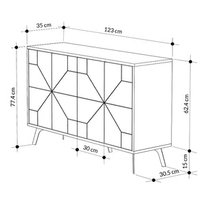 Μπουφές Dune  χρώμα ανοιχτό καρυδί 123x35x77,4εκ.