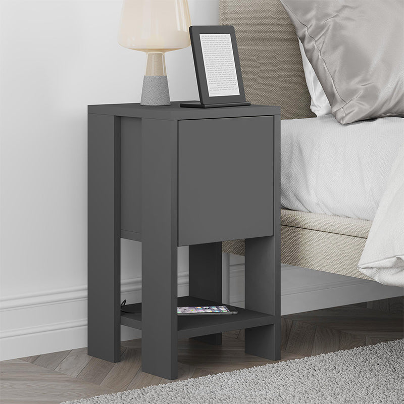 Κομοδίνο Ema  χρώμα ανθρακί 30x30x55εκ.