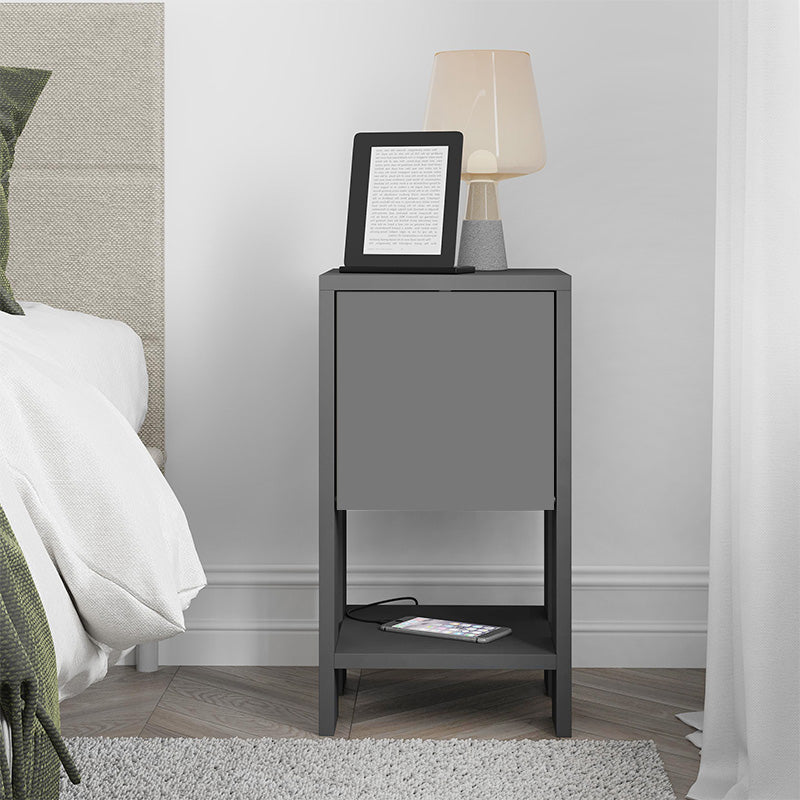 Κομοδίνο Ema  χρώμα ανθρακί 30x30x55εκ.