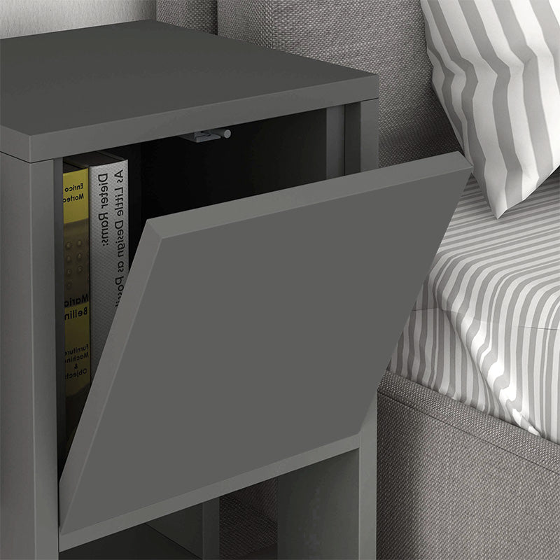 Κομοδίνο Ema  χρώμα ανθρακί 30x30x55εκ.