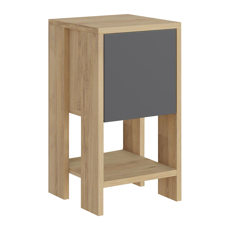 Κομοδίνο Ema  χρώμα sapphire oak - ανθρακί 30x30x55εκ.