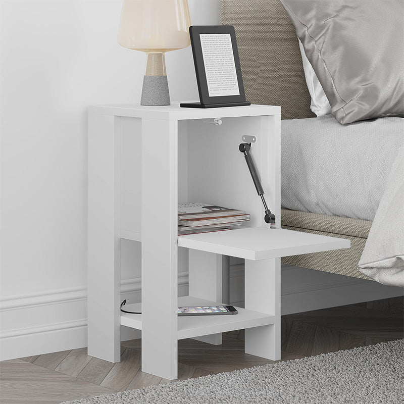 Κομοδίνο Ema  χρώμα λευκό 30x30x55εκ. - Pakobazaar