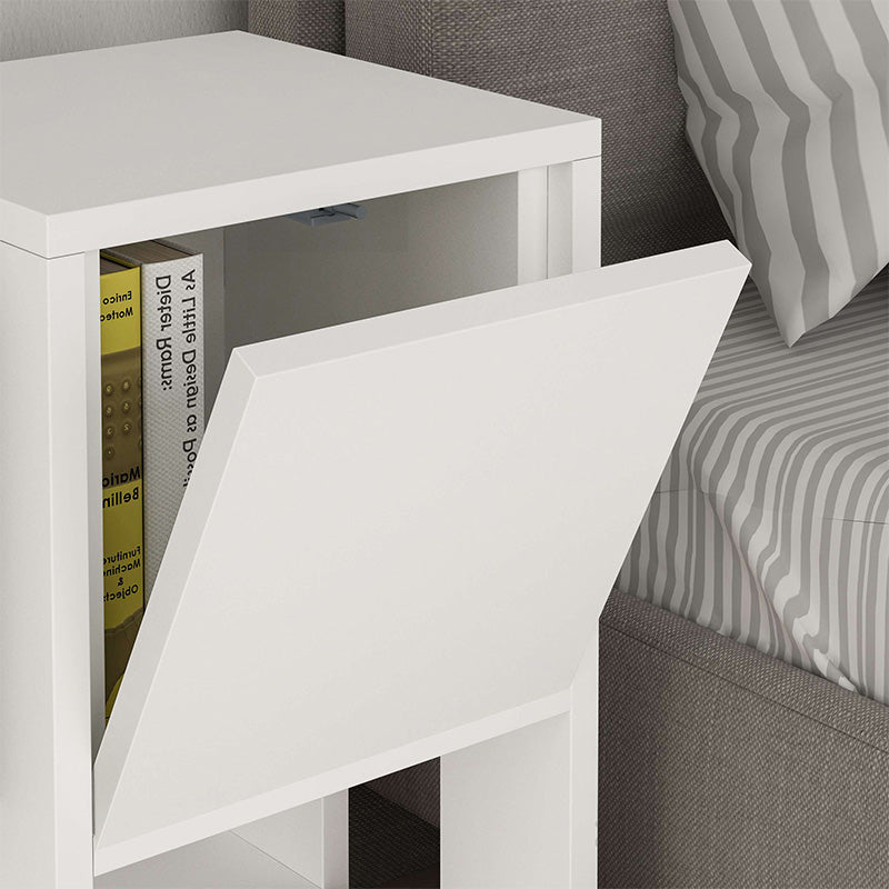 Κομοδίνο Ema  χρώμα λευκό 30x30x55εκ. - Pakobazaar