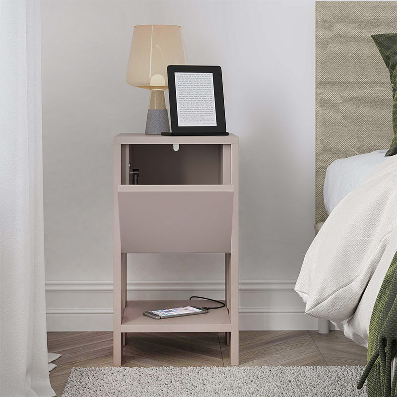 Κομοδίνο Ema  χρώμα ανοιχτή μόκα 30x30x55εκ.