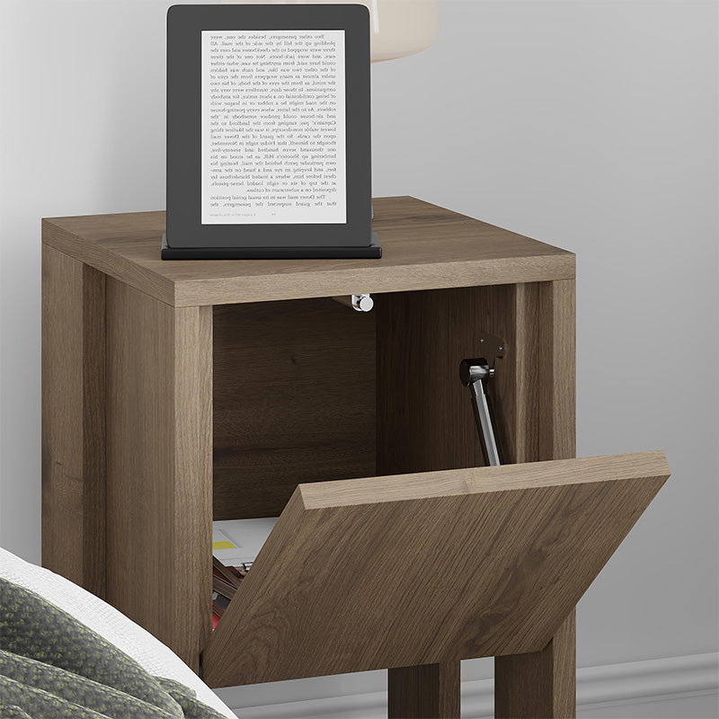 Κομοδίνο Ema  χρώμα ανοιχτό καρυδί 30x30x55εκ.