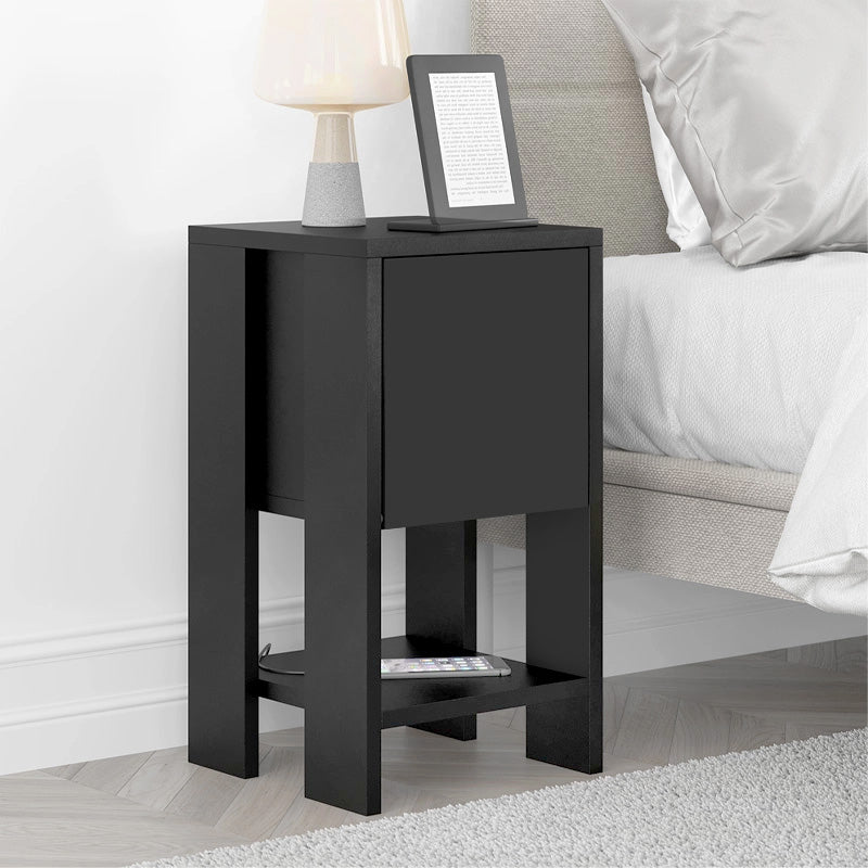 Κομοδίνο Ema  χρώμα μαύρο 30x30x55εκ.