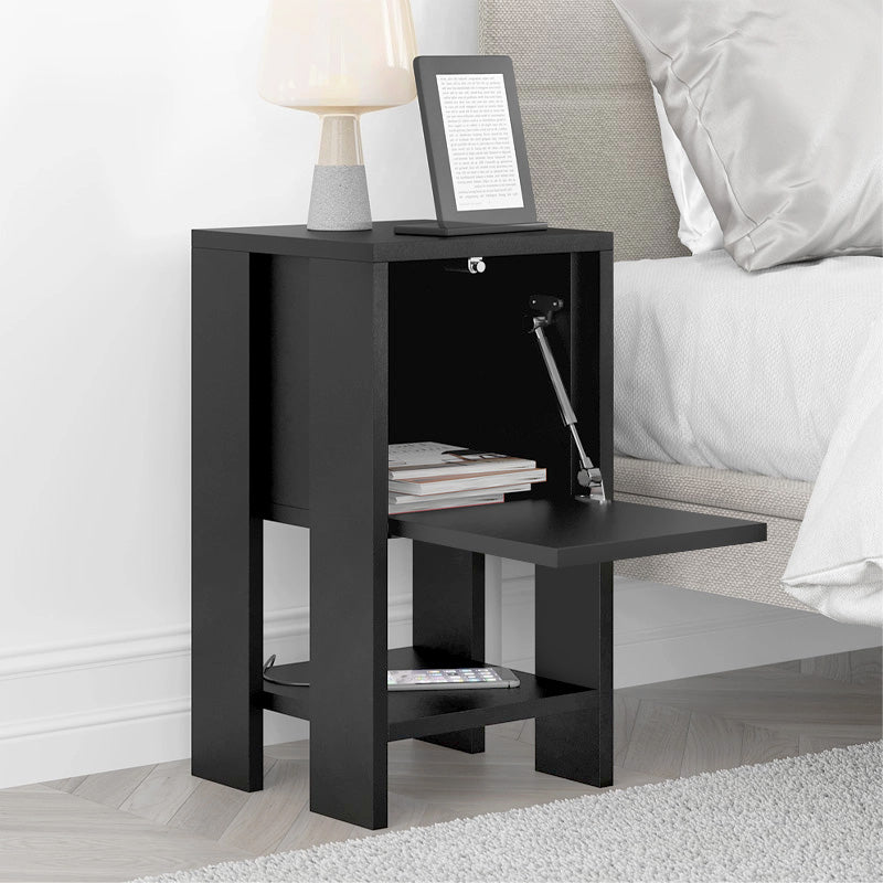 Κομοδίνο Ema  χρώμα μαύρο 30x30x55εκ.