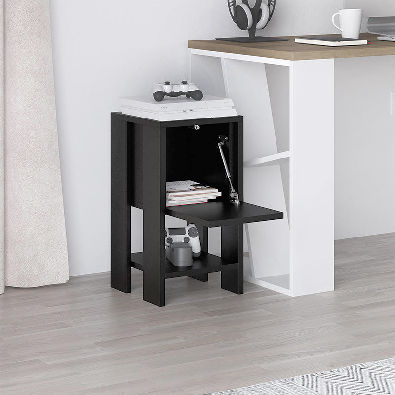 Κομοδίνο Ema  χρώμα μαύρο 30x30x55εκ.