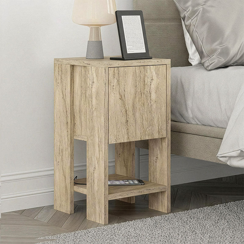 Κομοδίνο Ema  χρώμα travertine 30x30x55εκ. - Pakobazaar