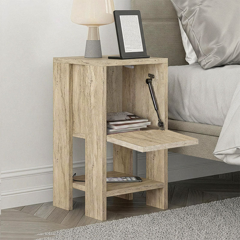 Κομοδίνο Ema  χρώμα travertine 30x30x55εκ. - Pakobazaar