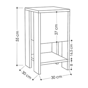 Κομοδίνο Ema  χρώμα travertine 30x30x55εκ. - Pakobazaar