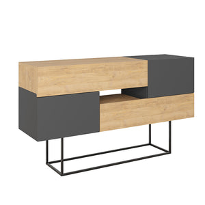 Μπουφές Eros  sapphire oak - ανθρακί 145x40x82εκ.