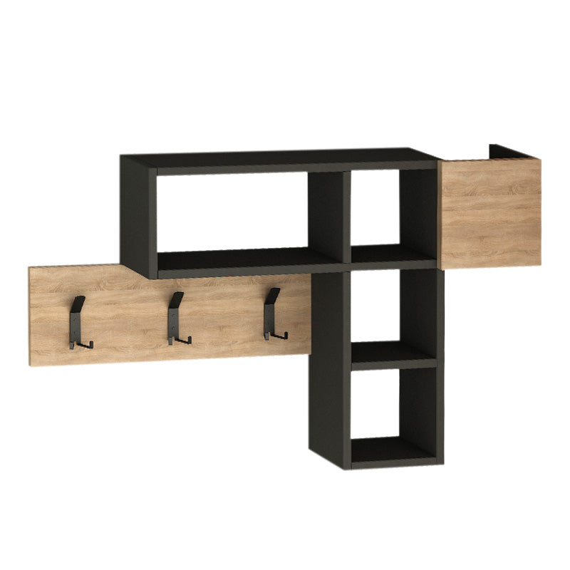 Κρεμάστρα τοίχου Game  χρώμα sapphire oak - ανθρακί 99,5x15x61εκ.